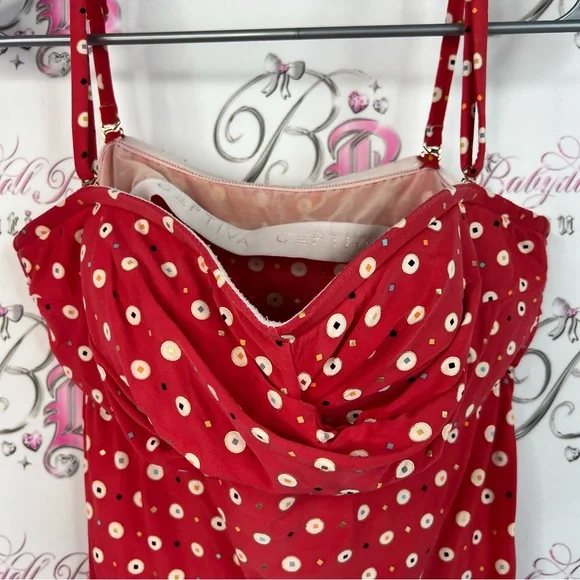 Captiva by Christina bikini tankini top shirt dotted Polka Dot Women's Top - Picture 5 of 13